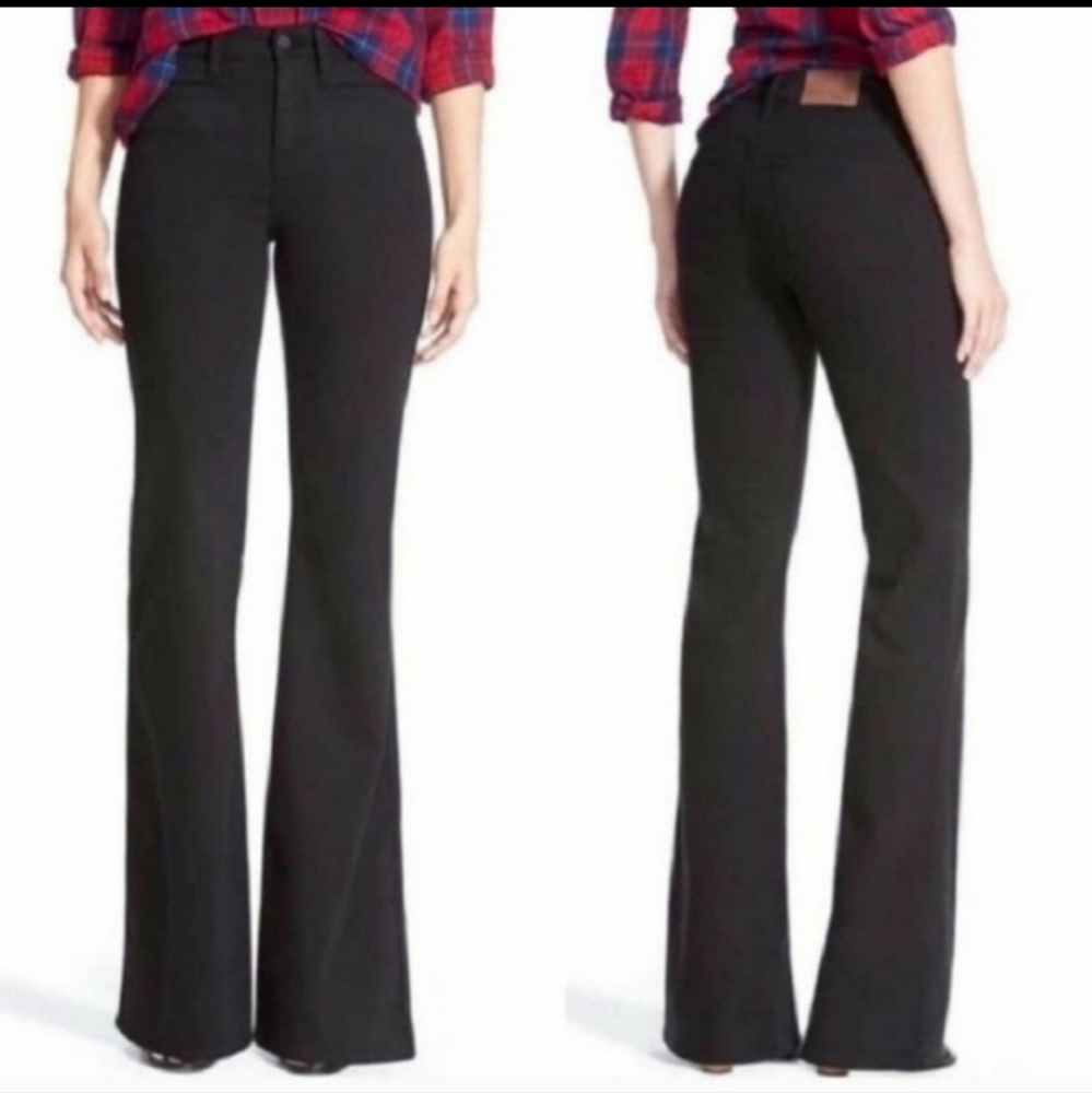 Madewell Flea Market Flare Black Raw Hem Jeans